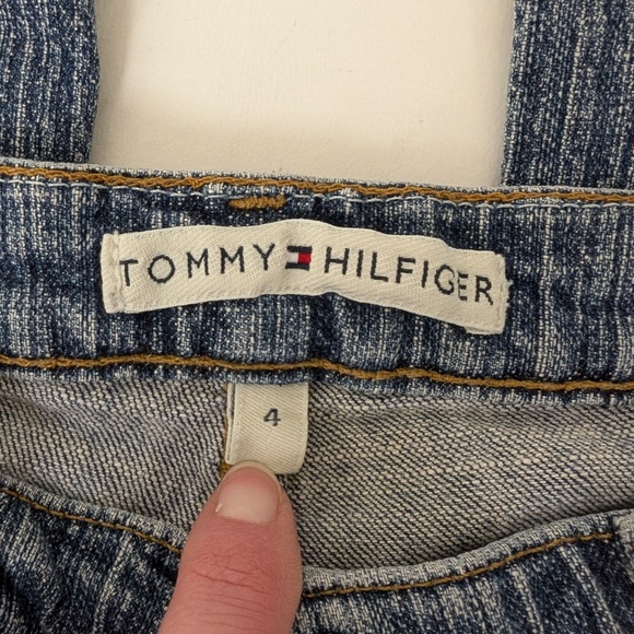 Tommy Hilfiger Denim Jeans Pinstripe Low Rise Jenna Hip Hugger Skinny Bootcut - Picture 2 of 9